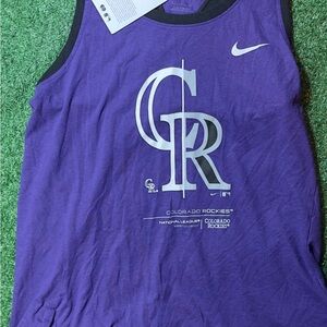 Nike Purple Baseball Tank Top Colorado Rockies